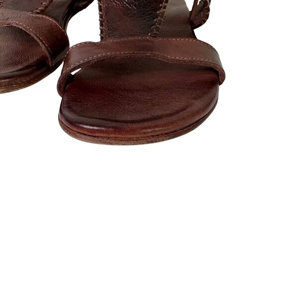 Bed|Stü Women' s Nina Leather Brown Gladiator Flat Sandals Size 6.5 - Picture 3 of 15